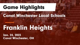 Canal Winchester Local Schools vs Franklin Heights  Game Highlights - Jan. 24, 2023