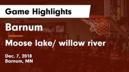 Barnum  vs Moose lake/ willow river Game Highlights - Dec. 7, 2018