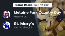 Recap: Metairie Park Country Day  vs. St. Mary's  2021