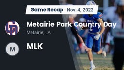 Recap: Metairie Park Country Day  vs. MLK 2022