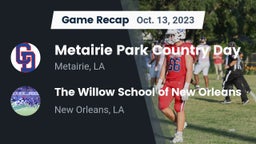 Recap: Metairie Park Country Day  vs. The Willow School of New Orleans 2023