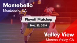 Matchup: Montebello vs. Valley View  2016