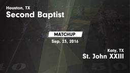 Matchup: Second Baptist High vs. St. John XXIII  2016