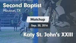 Matchup: Second Baptist High vs. Katy St. John's XXIII 2016