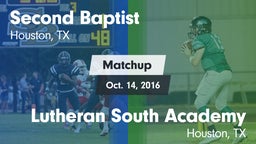 Matchup: Second Baptist High vs. Lutheran South Academy 2016