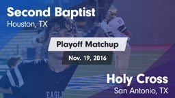 Matchup: Second Baptist High vs. Holy Cross  2016