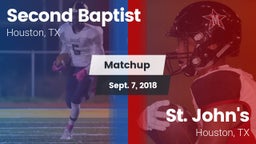 Matchup: Second Baptist High vs. St. John's  2018