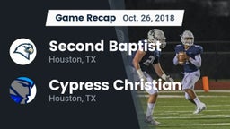 Recap: Second Baptist  vs. Cypress Christian  2018