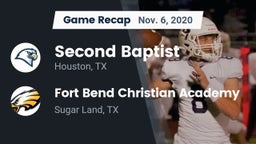 Recap: Second Baptist  vs. Fort Bend Christian Academy 2020