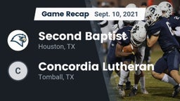Recap: Second Baptist  vs. Concordia Lutheran  2021