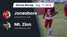 Recap: Jonesboro  vs. Mt. Zion  2018