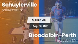 Matchup: Schuylerville vs. Broadalbin-Perth  2016