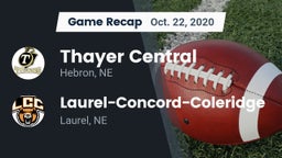 Recap: Thayer Central  vs. Laurel-Concord-Coleridge  2020