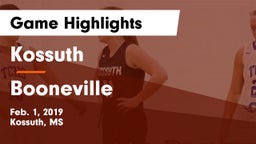 Kossuth  vs Booneville  Game Highlights - Feb. 1, 2019