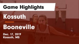 Kossuth  vs Booneville  Game Highlights - Dec. 17, 2019