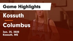 Kossuth  vs Columbus  Game Highlights - Jan. 25, 2020