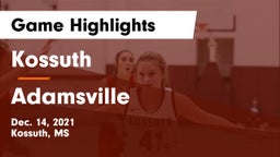 Kossuth  vs Adamsville  Game Highlights - Dec. 14, 2021
