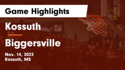 Kossuth  vs Biggersville  Game Highlights - Nov. 14, 2023