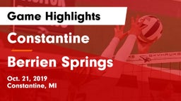 Constantine  vs Berrien Springs  Game Highlights - Oct. 21, 2019