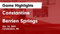 Constantine  vs Berrien Springs  Game Highlights - Oct. 26, 2023