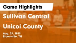 Sullivan Central  vs Unicoi County  Game Highlights - Aug. 29, 2019