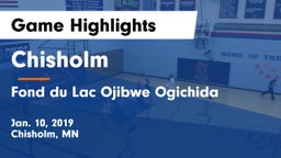 Chisholm  vs Fond du Lac Ojibwe Ogichida Game Highlights - Jan. 10, 2019