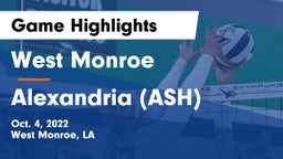 West Monroe  vs Alexandria  (ASH) Game Highlights - Oct. 4, 2022