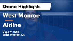 West Monroe  vs Airline  Game Highlights - Sept. 9, 2023