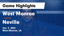West Monroe  vs Neville  Game Highlights - Oct. 9, 2023