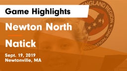 Newton North  vs Natick Game Highlights - Sept. 19, 2019