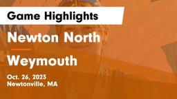 Newton North  vs Weymouth  Game Highlights - Oct. 26, 2023