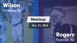 Matchup: Wilson vs. Rogers  2016