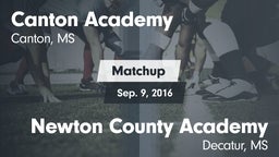 Matchup: Canton Academy vs. Newton County Academy  2016