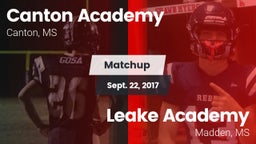 Matchup: Canton Academy vs. Leake Academy  2017