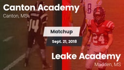 Matchup: Canton Academy vs. Leake Academy  2018