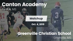 Matchup: Canton Academy vs. Greenville Christian School 2019