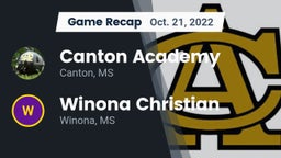 Recap: Canton Academy  vs. Winona Christian  2022