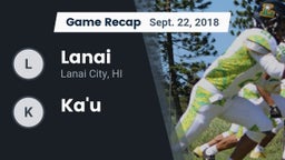 Recap: Lanai  vs. Ka'u 2018