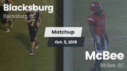 Matchup: Blacksburg vs. McBee  2018