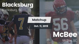 Matchup: Blacksburg vs. McBee  2019