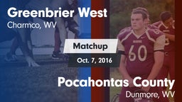 Matchup: Greenbrier West vs. Pocahontas County  2016
