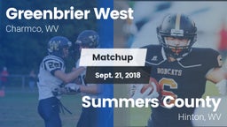 Matchup: Greenbrier West vs. Summers County  2018