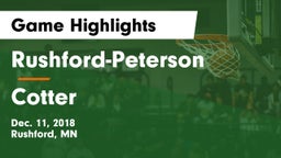 Rushford-Peterson  vs Cotter  Game Highlights - Dec. 11, 2018