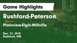 Rushford-Peterson  vs Plainview-Elgin-Millville  Game Highlights - Dec. 21, 2018