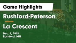 Rushford-Peterson  vs La Crescent  Game Highlights - Dec. 6, 2019