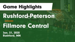 Rushford-Peterson  vs Fillmore Central  Game Highlights - Jan. 31, 2020