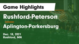 Rushford-Peterson  vs Aplington-Parkersburg  Game Highlights - Dec. 18, 2021