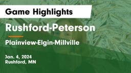 Rushford-Peterson  vs Plainview-Elgin-Millville  Game Highlights - Jan. 4, 2024