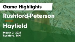 Rushford-Peterson  vs Hayfield  Game Highlights - March 2, 2024