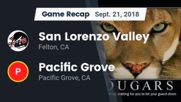 Recap: San Lorenzo Valley  vs. Pacific Grove  2018